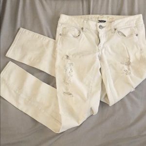 American Eagle White Skinny Jean Pants, Size 6
